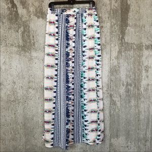 Rancho Estanica • Maxi High Slit Colorful Skirt M